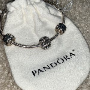 Pandora Charm Bracelet - 2 Clips and a Charm